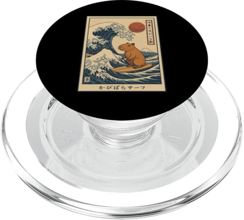 Capybara Calmly Surfing The Great Wave PopSockets PopGrip für MagSafe Capybara Calmly Surfing The Great Wave PopSockets PopGrip für MagSafe von Lustige Capybara Bekleidung Geschenke Capy