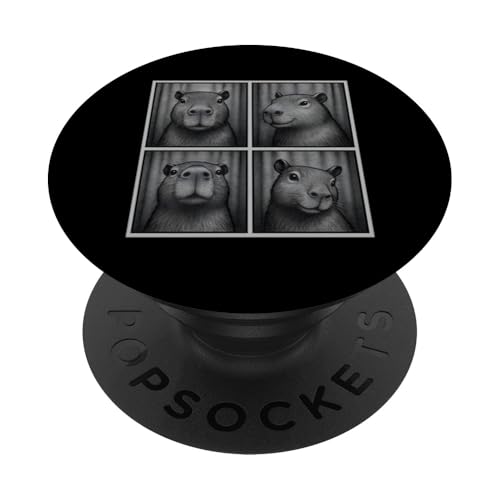 Capybara Photo Booth Strip PopSockets Klebender PopGrip Capybara Photo Booth Strip PopSockets Klebender PopGrip von Lustige Capybara Bekleidung Geschenke Capy