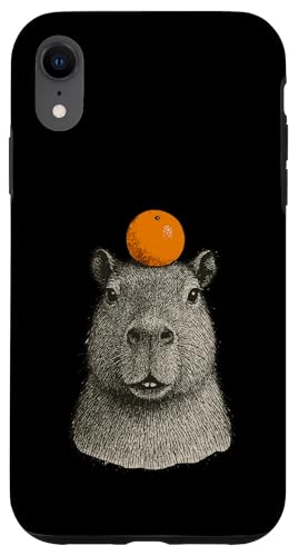 Capybara With Mandarin On The Head Hülle für iPhone XR Capybara With Mandarin On The Head Hülle für iPhone XR von Lustige Capybara Bekleidung Geschenke Capy