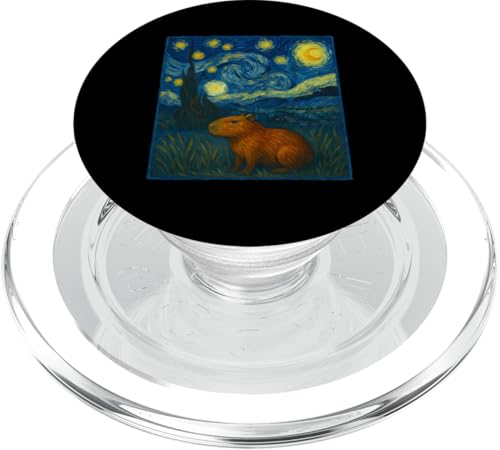 Capybara van Gogh Starry Night PopSockets PopGrip für MagSafe Capybara van Gogh Starry Night PopSockets PopGrip für MagSafe von Lustige Capybara Bekleidung Geschenke Capy
