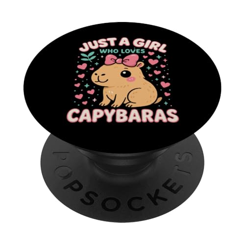 Just A Girl Who Loves Capybaras PopSockets Klebender PopGrip Just A Girl Who Loves Capybaras PopSockets Klebender PopGrip von Lustige Capybara Bekleidung Geschenke Capy