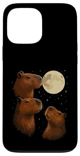 Three Capybara Moon 3 Capybara Howling At The Moon Hülle für iPhone 13 Pro Max von Lustige Capybara Bekleidung Geschenke Capy