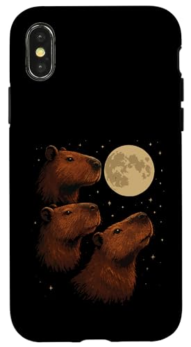 Three Capybara Moon 3 Capybara Howling At The Moon Hülle für iPhone X/XS Three Capybara Moon 3 Capybara Howling At The Moon Hülle für iPhone X/XS von Lustige Capybara Bekleidung Geschenke Capy