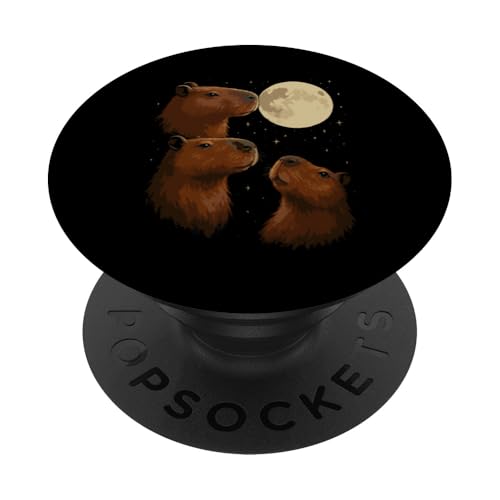 Three Capybara Moon 3 Capybara Howling At The Moon PopSockets Klebender PopGrip Three Capybara Moon 3 Capybara Howling At The Moon PopSockets Klebender PopGrip von Lustige Capybara Bekleidung Geschenke Capy