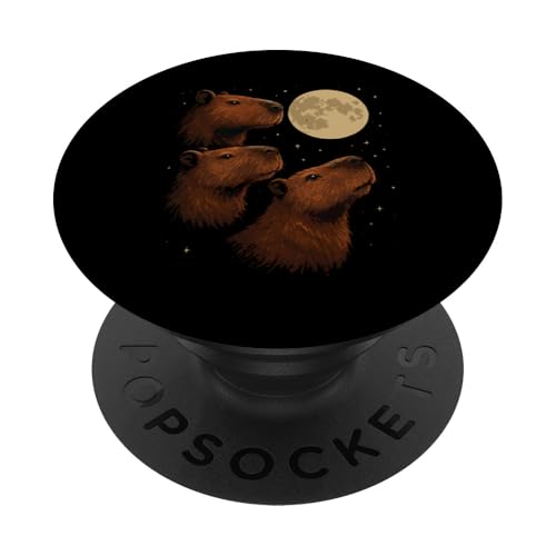 Three Capybara Moon 3 Capybara Howling At The Moon PopSockets Klebender PopGrip Three Capybara Moon 3 Capybara Howling At The Moon PopSockets Klebender PopGrip von Lustige Capybara Bekleidung Geschenke Capy