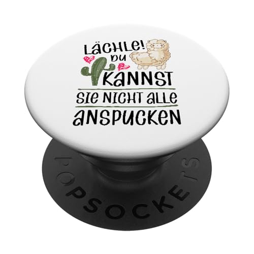 Lächle Du Kannst Sie Nicht Alle Anspucken Grafik Llama Lama PopSockets mit austauschbarem PopGrip von Lustige Design-Ideen und Mehr