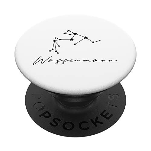 Wassermann Sternzeichen Grafik Geschenk Horoskop Tierkreisze PopSockets mit austauschbarem PopGrip von Lustige Design-Ideen und Mehr