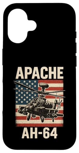 Apache AH 64 USA American Flag United States Patriotic Hülle für iPhone 16 von Lustige Geschenke für Hubschrauberpiloten