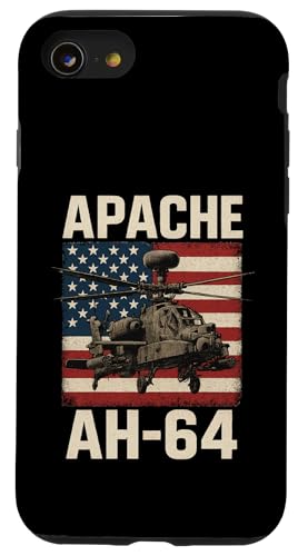 Apache AH 64 USA American Flag United States Patriotic Hülle für iPhone SE (2020) / 7 / 8 von Lustige Geschenke für Hubschrauberpiloten