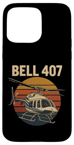 Bell 407 Sunset Hülle für iPhone 15 Pro Max von Lustige Geschenke für Hubschrauberpiloten