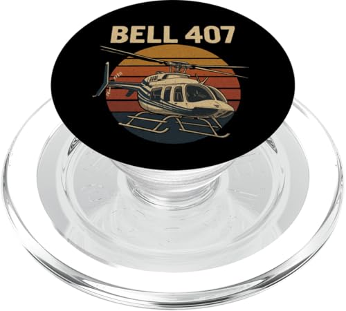 Bell 407 Sunset PopSockets PopGrip für MagSafe Bell 407 Sunset PopSockets PopGrip für MagSafe von Lustige Geschenke für Hubschrauberpiloten