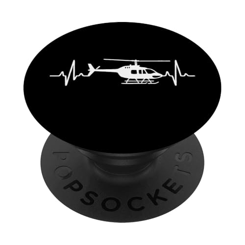 Helicopter Heartbeat PopSockets Klebender PopGrip Helicopter Heartbeat PopSockets Klebender PopGrip von Lustige Geschenke für Hubschrauberpiloten