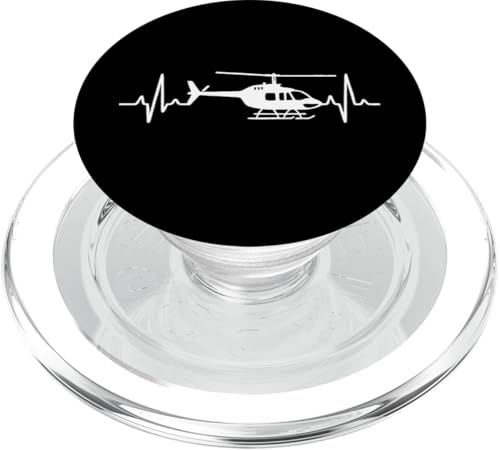 Helicopter Heartbeat PopSockets PopGrip für MagSafe Helicopter Heartbeat PopSockets PopGrip für MagSafe von Lustige Geschenke für Hubschrauberpiloten