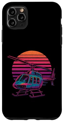 Helicopter Vaporwave Hülle für iPhone 11 Pro Max von Lustige Geschenke für Hubschrauberpiloten