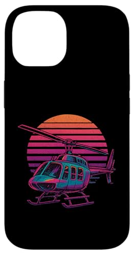 Helicopter Vaporwave Hülle für iPhone 14 von Lustige Geschenke für Hubschrauberpiloten