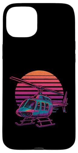 Helicopter Vaporwave Hülle für iPhone 15 Plus von Lustige Geschenke für Hubschrauberpiloten
