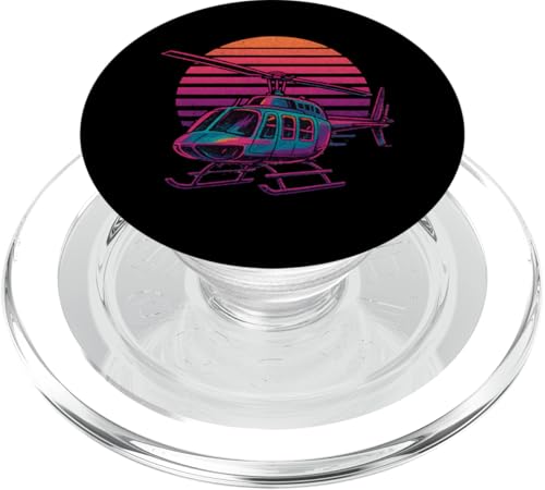 Helicopter Vaporwave PopSockets PopGrip für MagSafe Helicopter Vaporwave PopSockets PopGrip für MagSafe von Lustige Geschenke für Hubschrauberpiloten