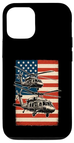 UH-60 Black Hawk Helicopter USA American Flag United States Hülle für iPhone 12/12 Pro von Lustige Geschenke für Hubschrauberpiloten