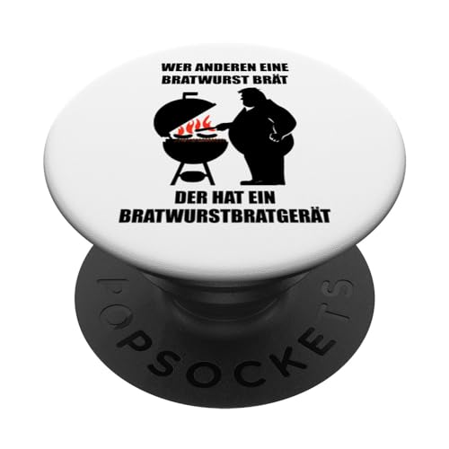 Bratwurst Bratwurstbratgerät Lustiges Grill Outfit PopSockets mit austauschbarem PopGrip von Lustige Grill Outfits für Bratwurst Grillmeister