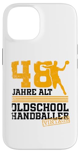 48. Geburtstag 48 Jahre Alt Handball Spieler Geburtstag Hülle für iPhone 14 von Lustige Handball Spieler Geburtstagsdesigns