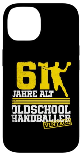 61. Geburtstag 61 Jahre Alt Handball Spieler Geburtstag Hülle für iPhone 14 von Lustige Handball Spieler Geburtstagsdesigns