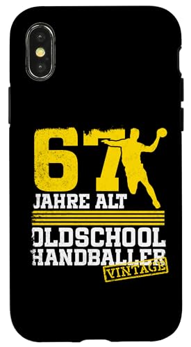 67. Geburtstag 67 Jahre Alt Handball Spieler Geburtstag Hülle für iPhone X/XS von Lustige Handball Spieler Geburtstagsdesigns