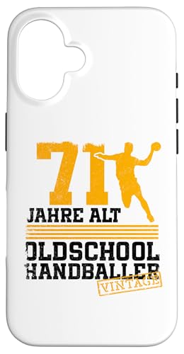 71. Geburtstag 71 Jahre Alt Handball Spieler Geburtstag Hülle für iPhone 16 von Lustige Handball Spieler Geburtstagsdesigns