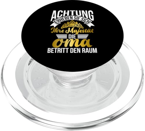 Achtung Erheben Sie Sich Ihre Majestät Die Oma Betritt Raum PopSockets PopGrip für MagSafe Achtung Erheben Sie Sich Ihre Majestät Die Oma Betritt Raum PopSockets PopGrip für MagSafe von Lustige Oma Sprüche Muttertagsgeschenk Omi Grandma