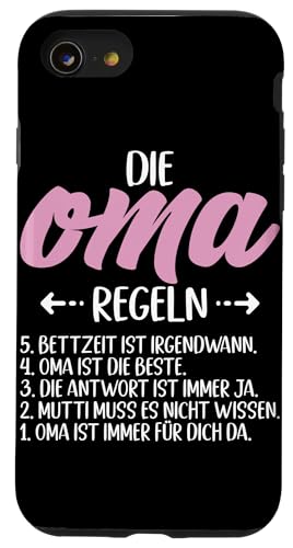 Die Oma Regeln Oma Sprüche Muttertag Großmutter Großmutter Hülle für iPhone SE (2020) / 7 / 8 von Lustige Oma Sprüche Muttertagsgeschenk Omi Grandma