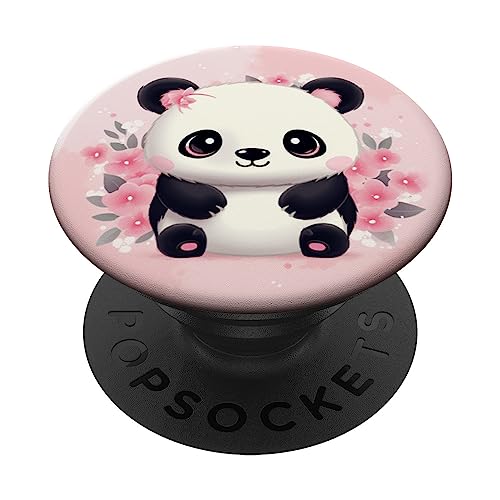 Panda Kawaii Pandabär Damen Mädchen Kinder PopSockets mit austauschbarem PopGrip von Lustige Panda Liebhaber Geschenke