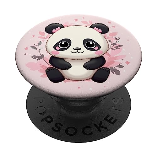 Panda Kawaii Pandabär Mädchen Kinder PopSockets mit austauschbarem PopGrip von Lustige Panda Liebhaber Geschenke