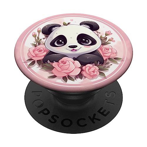 Panda Pandabär Mädchen Kinder PopSockets mit austauschbarem PopGrip von Lustige Panda Liebhaber Geschenke