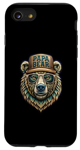 Papa Shirt Vatertag - Vatertagsgeschenk Vatertag Papa Bear Hülle für iPhone SE (2020) / 7 / 8 von Lustige Papa Bär Tshirts Vatertagsgeschenk Opa