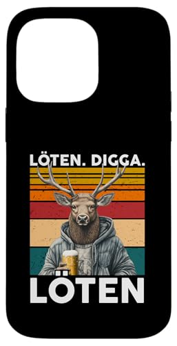 Bier Löten Digga Löten Bierliebhaber Saufen Bier Elch Hülle für iPhone 14 Pro Max Bier Löten Digga Löten Bierliebhaber Saufen Bier Elch Hülle für iPhone 14 Pro Max von Lustige Party Shirts Sprüche