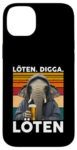 Bier Löten Digga Löten Bierliebhaber Saufen Bier Elefant Hülle für iPhone 14 Plus Bier Löten Digga Löten Bierliebhaber Saufen Bier Elefant Hülle für iPhone 14 Plus von Lustige Party Shirts Sprüche