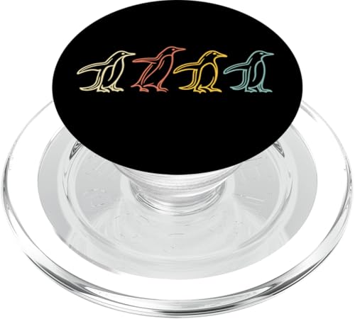 Retro Penguin Line Art Vintage Colorful Outline PopSockets PopGrip für MagSafe Retro Penguin Line Art Vintage Colorful Outline PopSockets PopGrip für MagSafe von Lustige Penguin Geschenke Pinguins Kostüm