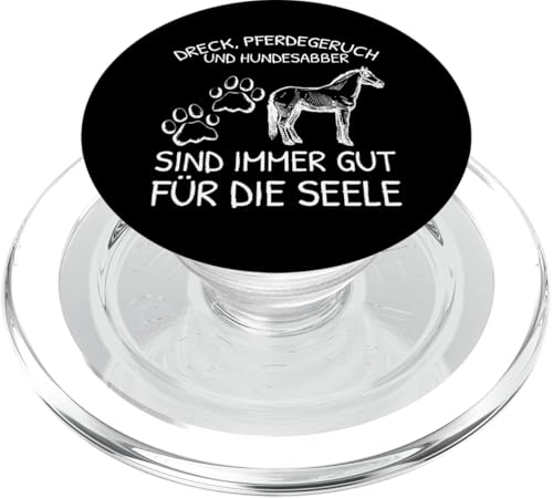Dreck Hundesabber Pferdegeruch Hunde Pferde Reiten Spruch PopSockets PopGrip für MagSafe von Lustige Pferde Und Hunde Geschenke Für Reiter