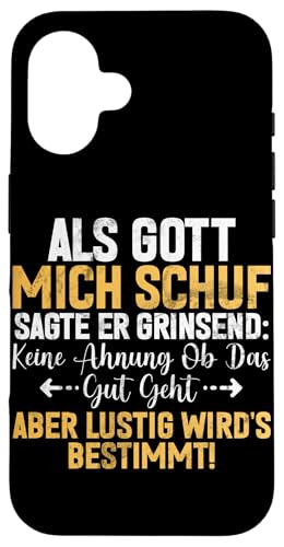 Als Gott Mich Schuf Grinste Er Und Dachte Das Wird Lustig Hülle für iPhone 16 Als Gott Mich Schuf Grinste Er Und Dachte Das Wird Lustig Hülle für iPhone 16 von Lustige Süße Sarkasmus Humor Sarkastische Zitate