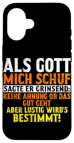 Als Gott Mich Schuf Grinste Er Und Dachte Das Wird Lustig Hülle für iPhone 16 Als Gott Mich Schuf Grinste Er Und Dachte Das Wird Lustig Hülle für iPhone 16 von Lustige Süße Sarkasmus Humor Sarkastische Zitate