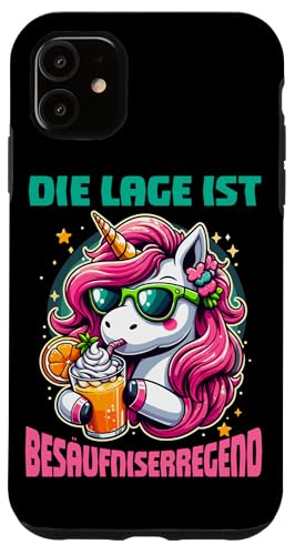 Die Lage ist besäufniserregend Einhorn Trinkerliebhaber Hülle für iPhone 11 von Lustige Trinker Sprüche Sarkastische Zitate Humor
