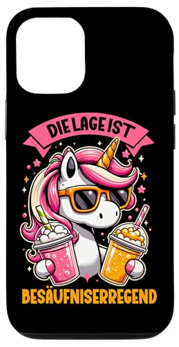 Die Lage ist besäufniserregend Einhorn Trinkerliebhaber Hülle für iPhone 12/12 Pro von Lustige Trinker Sprüche Sarkastische Zitate Humor