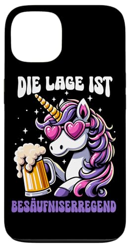 Die Lage ist besäufniserregend Einhorn Trinkerliebhaber Hülle für iPhone 13 von Lustige Trinker Sprüche Sarkastische Zitate Humor