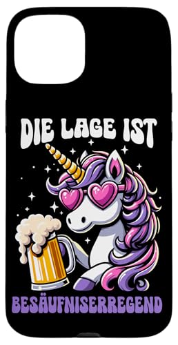 Die Lage ist besäufniserregend Einhorn Trinkerliebhaber Hülle für iPhone 15 Plus Die Lage ist besäufniserregend Einhorn Trinkerliebhaber Hülle für iPhone 15 Plus von Lustige Trinker Sprüche Sarkastische Zitate Humor