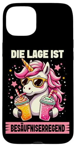 Die Lage ist besäufniserregend Einhorn Trinkerliebhaber Hülle für iPhone 15 Plus Die Lage ist besäufniserregend Einhorn Trinkerliebhaber Hülle für iPhone 15 Plus von Lustige Trinker Sprüche Sarkastische Zitate Humor