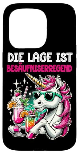 Die Lage ist besäufniserregend Einhorn Trinkerliebhaber Hülle für iPhone 15 Pro Die Lage ist besäufniserregend Einhorn Trinkerliebhaber Hülle für iPhone 15 Pro von Lustige Trinker Sprüche Sarkastische Zitate Humor