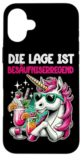Die Lage ist besäufniserregend Einhorn Trinkerliebhaber Hülle für iPhone 16 Plus Die Lage ist besäufniserregend Einhorn Trinkerliebhaber Hülle für iPhone 16 Plus von Lustige Trinker Sprüche Sarkastische Zitate Humor