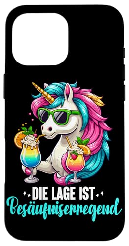 Die Lage ist besäufniserregend Einhorn Trinkerliebhaber Hülle für iPhone 16 Pro Max Die Lage ist besäufniserregend Einhorn Trinkerliebhaber Hülle für iPhone 16 Pro Max von Lustige Trinker Sprüche Sarkastische Zitate Humor
