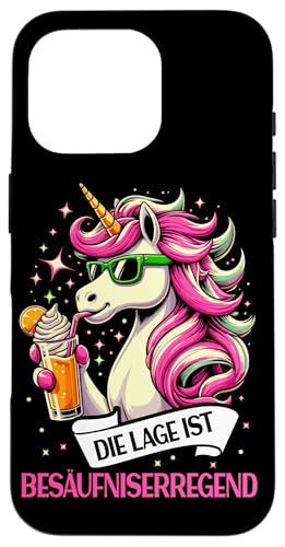 Die Lage ist besäufniserregend Einhorn Trinkerliebhaber Hülle für iPhone 16 Pro Die Lage ist besäufniserregend Einhorn Trinkerliebhaber Hülle für iPhone 16 Pro von Lustige Trinker Sprüche Sarkastische Zitate Humor