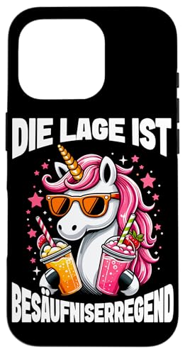 Die Lage ist besäufniserregend Einhorn Trinkerliebhaber Hülle für iPhone 16 Pro Die Lage ist besäufniserregend Einhorn Trinkerliebhaber Hülle für iPhone 16 Pro von Lustige Trinker Sprüche Sarkastische Zitate Humor