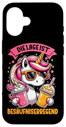 Die Lage ist besäufniserregend Einhorn Trinkerliebhaber Hülle für iPhone 16 Die Lage ist besäufniserregend Einhorn Trinkerliebhaber Hülle für iPhone 16 von Lustige Trinker Sprüche Sarkastische Zitate Humor